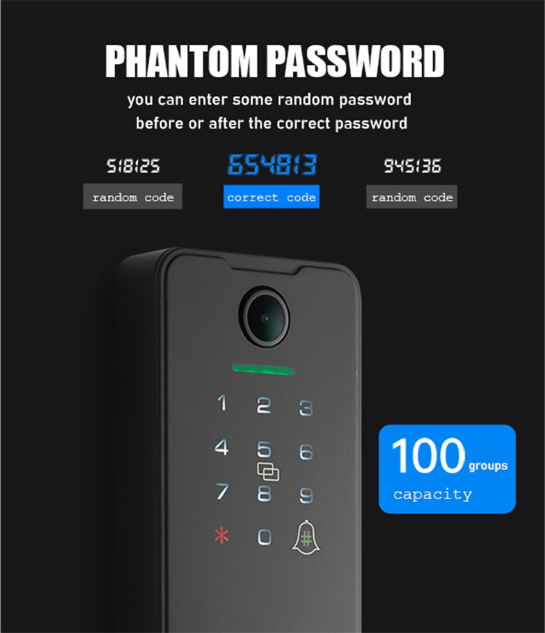 WF-X8 Smart Lock with Fingerprint,Card & Password - Image 5