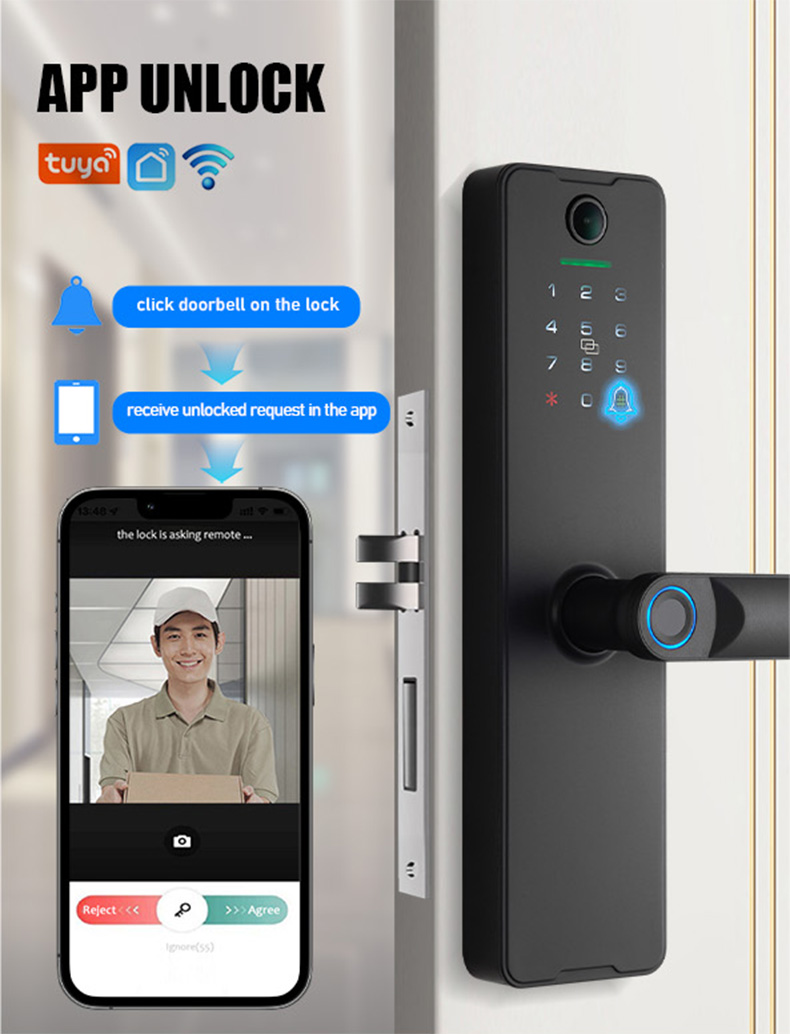 WF-X8 Smart Lock with Fingerprint,Card & Password - Image 4